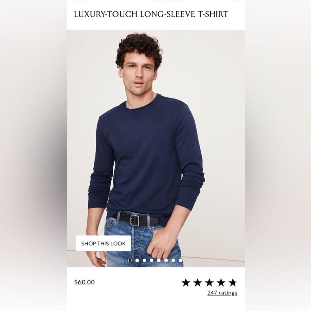 NWT Banana Republic Men's Luxury Touch long sleeve shirt